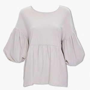 Balloon Sleeved Beige Top
